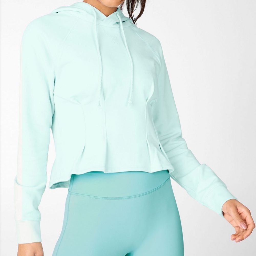 NWOT FABLETICS June Hoodie size S aqua blue